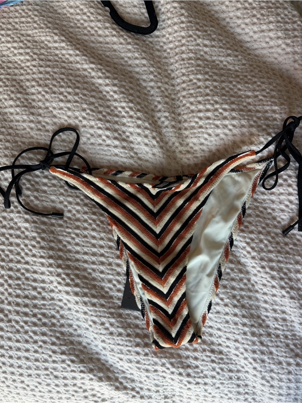 TRIANGL swimwear cream, black, brown striped bikini bottom